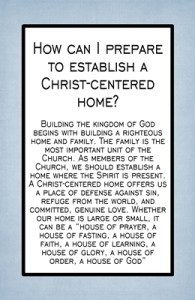 How can I prepare to establish a Christ-centered home sm